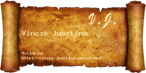 Vincze Jusztina névjegykártya