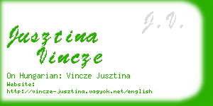 jusztina vincze business card